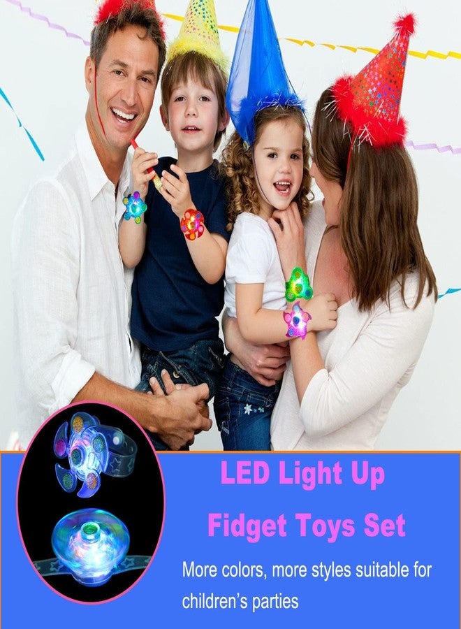 Huastyle Birthday Party Favors for Kids 4-8 Goodie Bag Stuffers,24 Pack Light Up Spinner Bracelets for Pinata Fillers Prize Treasure Box Classroom Glow in The Dark Party Supplies Return Gifts - Image 5